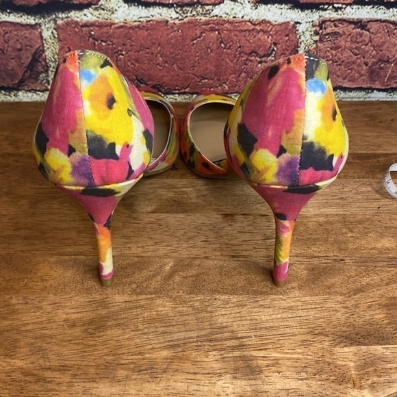 Town Shoes Gomez Vibrant Colourful Floral Sexy Pump Slip On Heels Size 8.5 - Picture 9 of 13